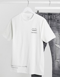 Белая футболка с минималистичным принтом River Island-Белый