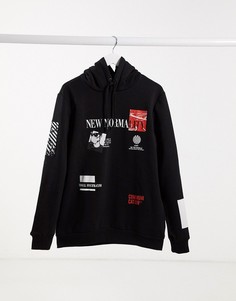 Черное худи с принтом «Normality» Bershka-Черный
