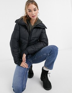 Черная дутая куртка Hollister-Черный