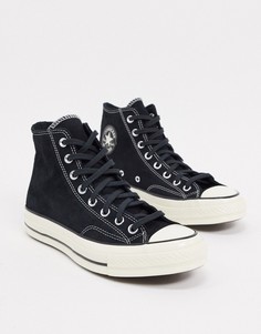 Черные высокие замшевые кеды Converse Chuck 70-Черный