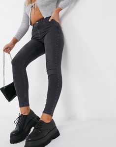 Черные джинсы скинни с покрытием Topshop Jamie-Черный