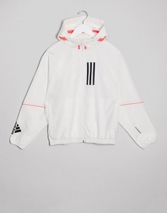 Белая куртка на молнии adidas Training-Белый
