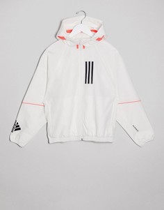 Белая куртка на молнии adidas Training-Белый