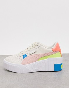 Белые кроссовки на танкетке Puma Cali Wedge Pop-Белый