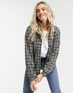 Свободная рубашка в стиле oversized в черную клетку Pieces-Мульти