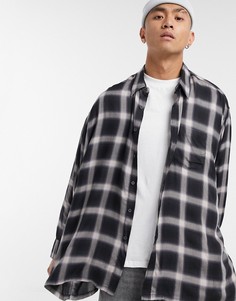 Oversized-рубашка в клетку ASOS DESIGN-Черный