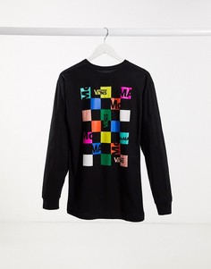 Черный лонгслив с логотипами Vans X MoMA