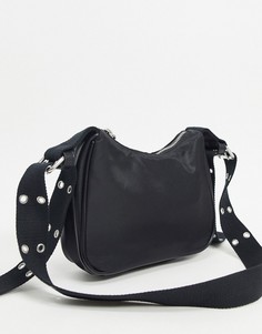 Черная сумка на плечо из нейлона в стиле 90-х ASOS DESIGN-Черный