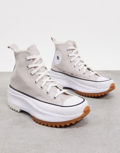 Серо-коричневые лакированные кроссовки Converse Run Star Hike-Кремовый