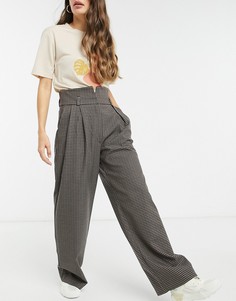 Широкие брюки в клетку Selected Femme-Мульти