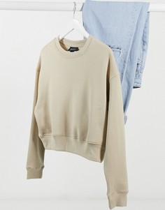 Бежевый короткий свитшот из органического хлопка Monki Anny