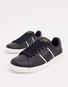 Черные кожаные кроссовки Fred Perry B721-Черный