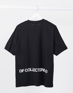 Черная свободная футболка с принтом логотипа на груди и спине ASOS DESIGN Dark Future-Черный