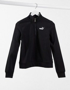 Черный свитшот с укороченной молнией Puma Essentials