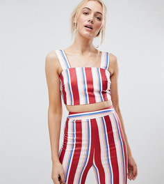 Кроп-топ в полоску Fashion Union Tall Co-Ord-Красный