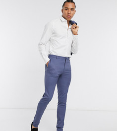 Синие фактурные супероблегающие брюки ASOS DESIGN Tall wedding-Синий