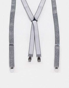 Подтяжки из черной текстурой ткани ASOS DESIGN-Черный