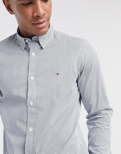 Рубашка зауженного кроя с длинными рукавами Tommy Hilfiger-Темно-синий