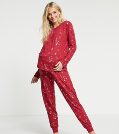 Красная длинная пижама из эко-полиэстера со звездами Chelsea Peers Maternity-Красный