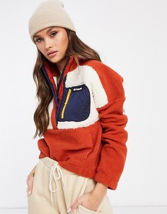 Флисовый пуловер кирпичного цвета из искусственного меха Columbia Lodge-Оранжевый