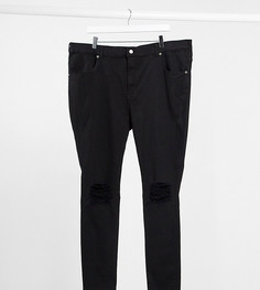 Черные супероблегающие джинсы средней посадки с рваными коленями Dr Denim Plus Lexy-Черный