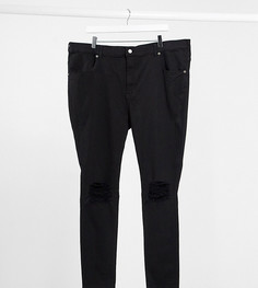 Черные супероблегающие джинсы средней посадки с рваными коленями Dr Denim Plus Lexy-Черный