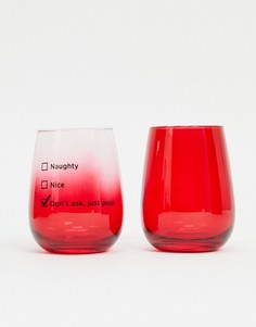Набор из двух стаканов со слоганом "naughty or nice" Typo Christmas-Мульти