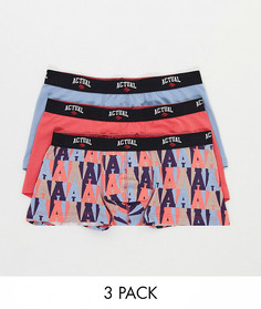 Набор из трех боксеров-брифов с логотипом на поясе ASOS DESIGN-Мульти