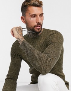Светло-коричневый обтягивающий джемпер в рубчик ASOS DESIGN