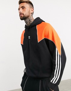 Черный худи с логотипом и 3 полосками adidas Originals