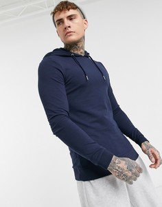 Темно-синий облегающий худи из органического хлопка ASOS DESIGN