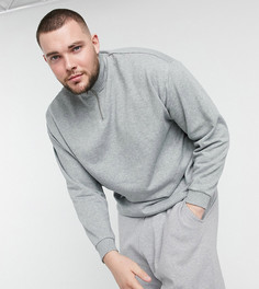 Серый меланжевый oversized-свитшот ASOS DESIGN Plus