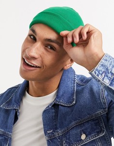Зеленая шапка-бини ASOS DESIGN-Зеленый