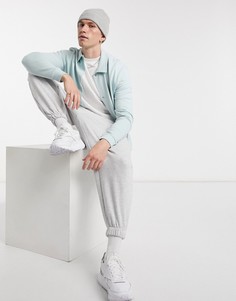 Голубая трикотажная куртка Харрингтон ASOS DESIGN-Синий