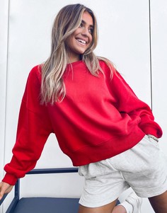 Красный комбинируемый oversize-свитшот в крупный рубчик от комплекта ASOS DESIGN