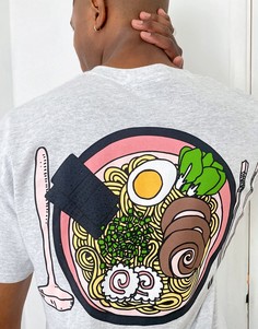Серая футболка с изображением еды New Love Club-Серый