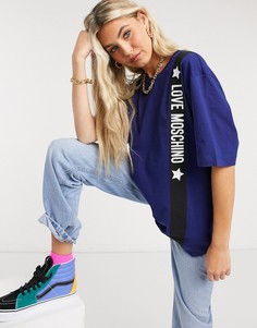 Футболка с полосами по бокам Love Moschino-Синий