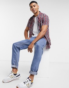 Рубашка в клетку с короткими рукавами и карманом Wrangler-Темно-синий