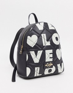 Черный рюкзак с принтом "Love" Moschino