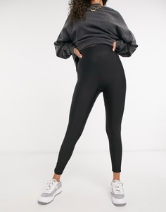 Черные леггинсы с широким поясом ASOS DESIGN-Черный