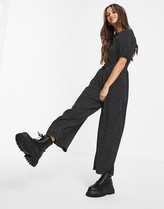Комбинезон-кюлот в черный горошек Missguided