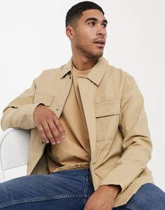 Светло-бежевая куртка из рипстопа с 4карманами Topman-Светло-бежевый