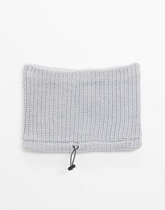 Серый вязаный шарф-снуд Topman