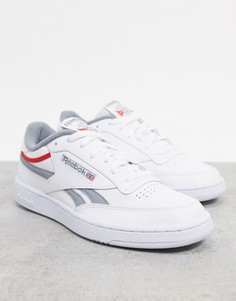 Белые кроссовки с серыми вставками Reebok Club C Revenge-Белый
