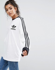 Белый лонгслив с тремя полосками adidas Originals