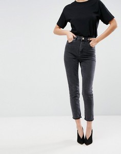 Черные джинсы слим в винтажном стиле с завышенной талией ASOS Farleigh-Черный