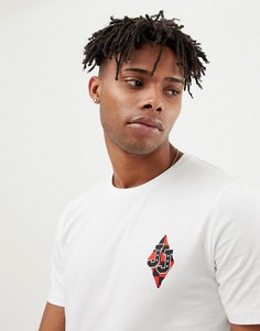 Футболка с шахматным принтом Jack & Jones Originals-Белый