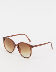 Солнцезащитные очки-авиаторы в золотистой оправе Vero Moda-Коричневый