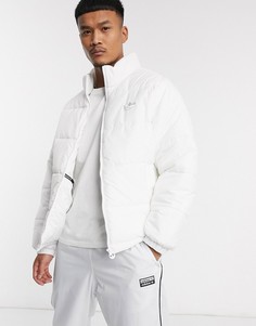 Белый пуховик с воротом-трубой adidas Originals