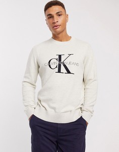 Джемпер с монограммой Calvin Klein Jeans-Серый